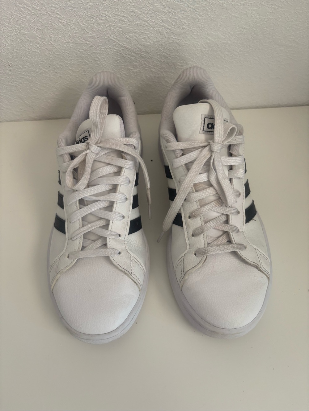 adidas White Sneakers with Black Stripes - Men’s Casual Trainers